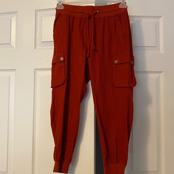 Linen drawstring joggers - Picture 2 of 3